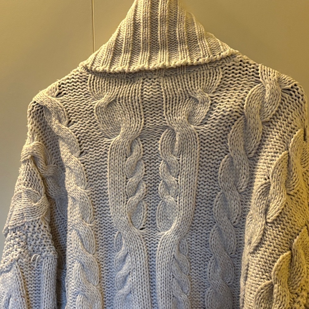 Topshop Ivory Cable Knit Turtleneck Sweater Medium - Picture 7 of 8